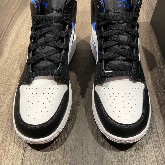 Air Jordan 1 Mid White Racer Blue Black 554725-140 - Picture 9 of 14